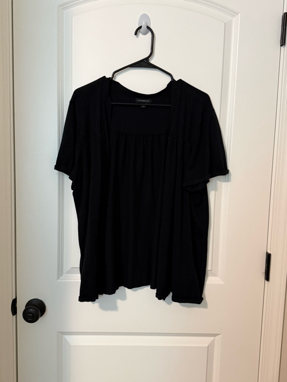 Lane Bryant Black Short Sleeve Cardigan